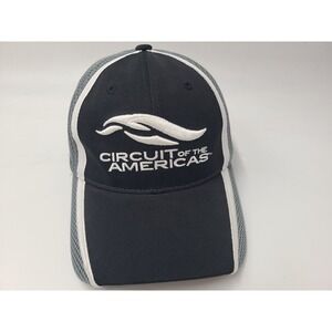 Circuit of the Americas Mesh Trucker Flex Fit S-M Hat Cap Austin TX Black Gray
